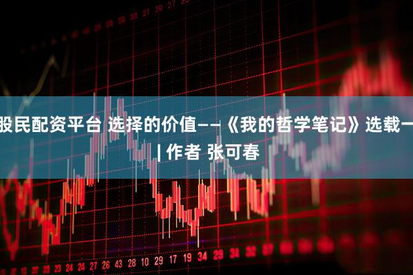 股民配资平台 选择的价值——《我的哲学笔记》选载一 | 作者 张可春